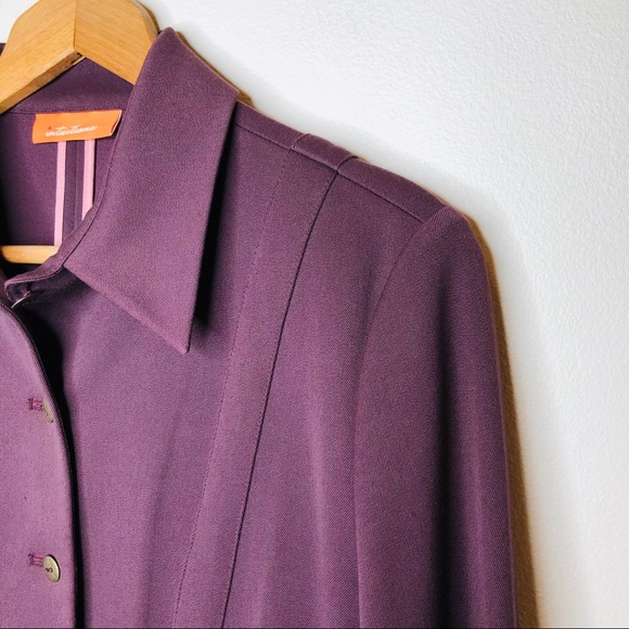 Anthro Intuitions Plum Structured Blazer Unlined 8 - Picture 3 of 6